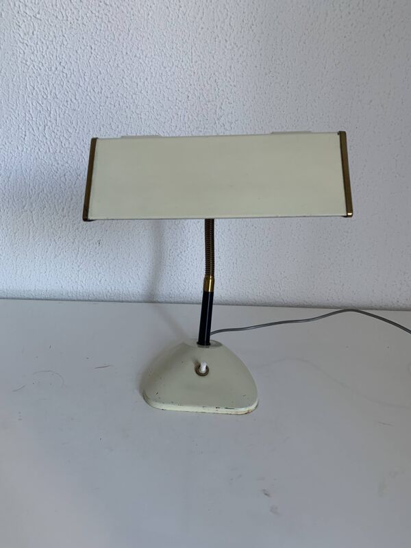 lampe-bureau-chevet-creme-dore-23cm-vintage-1950-3
