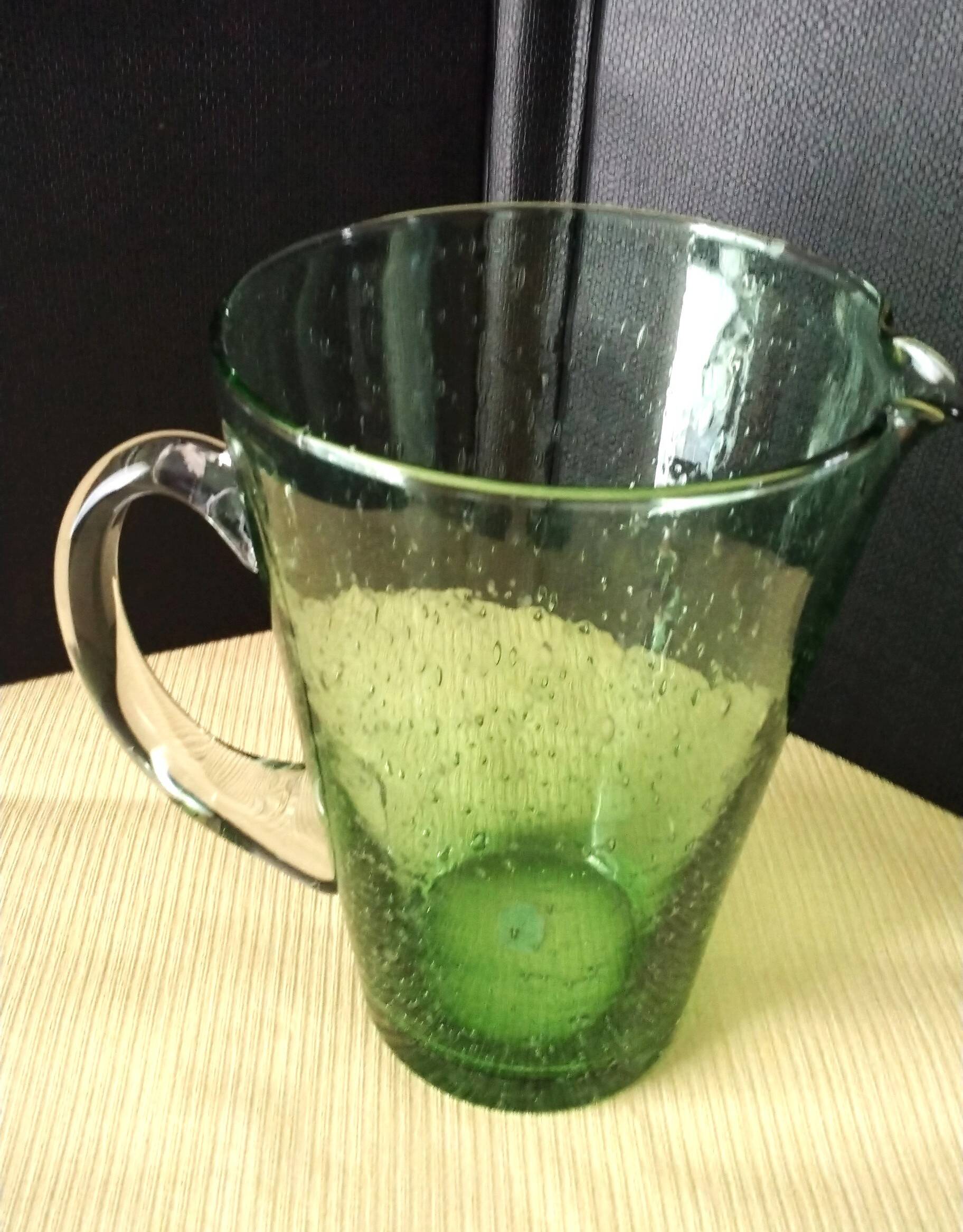 Water carafe, bubbled glass jug