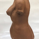 School bust of a female body in red clay terracotta