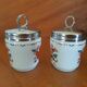Baked egg in porcelain of paris, lot of 2