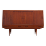 Buffet haut en teck, design danois, années 1960, fabrication : Westergaards Møbelfabrik