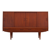 Buffet haut en teck, design danois, années 1960, fabrication : Westergaards Møbelfabrik