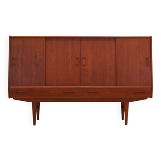 Buffet haut en teck, design danois, années 1960, fabrication : Westergaards Møbelfabrik