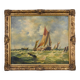 Tableau "Sailboats in Rough Seas" signed Albert Hess – Mid 20th century