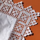 Hand crocheted edge pillowcase 8cm wide