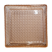 Plat en verre rosé