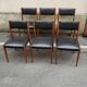 6 scandinavian black and beech chairs