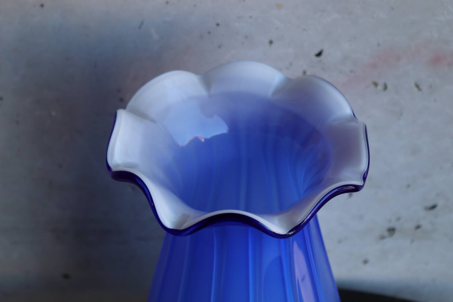 Vintage Italian Cobalt Blue Blown Glass Vase