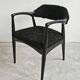 Pair of Mid Century Modern armchairs in astrakhan leather.