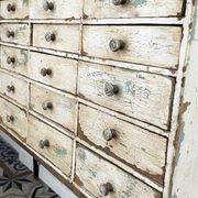 Meuble de métier ancien en bois à 16 tiroirs