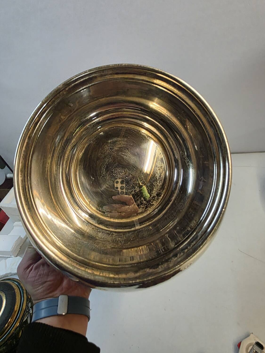 Silver-plated metal champagne bucket