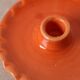Orange ceramic candle holder serrated plate