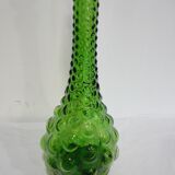 Carafe "bulles" en verre vert