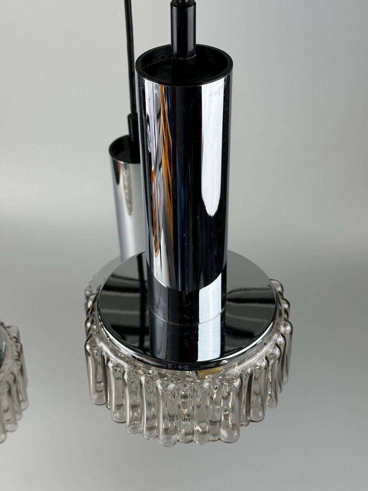 60s 70s 3-flame cascade lamp from Staff Leuchten Germany chrome glass