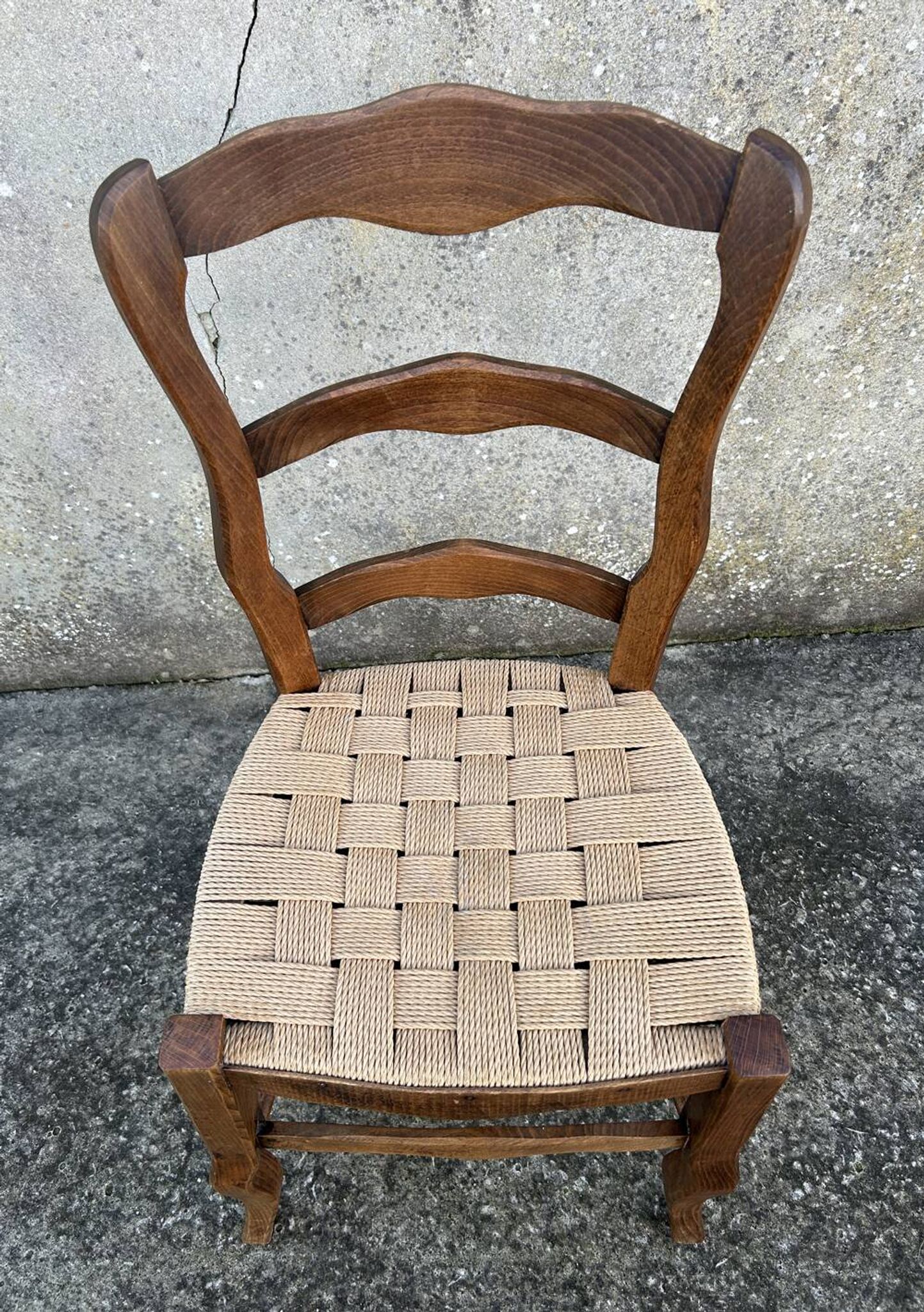 Chaise Louis Philippe, assise tissée, fin XIXème s.