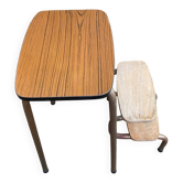 Tabouret escabeau pliable en formica effet bois