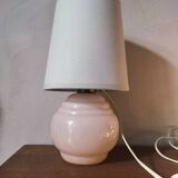 Lampe art déco en verre rose