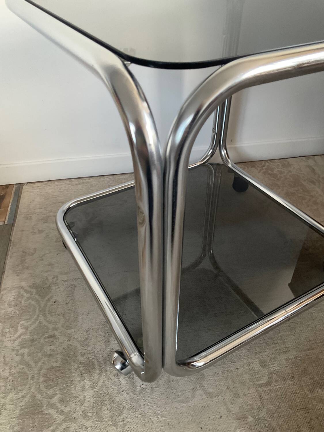 Space Age Side Coffee Table on Casters