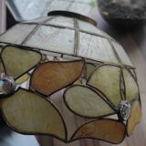 Vintage mother-of-pearl and glass ceiling pendant lampshade