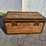 Old trunk coffee table bar