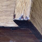 Vintage chest of drawers with compass feet, raw oak, 1960