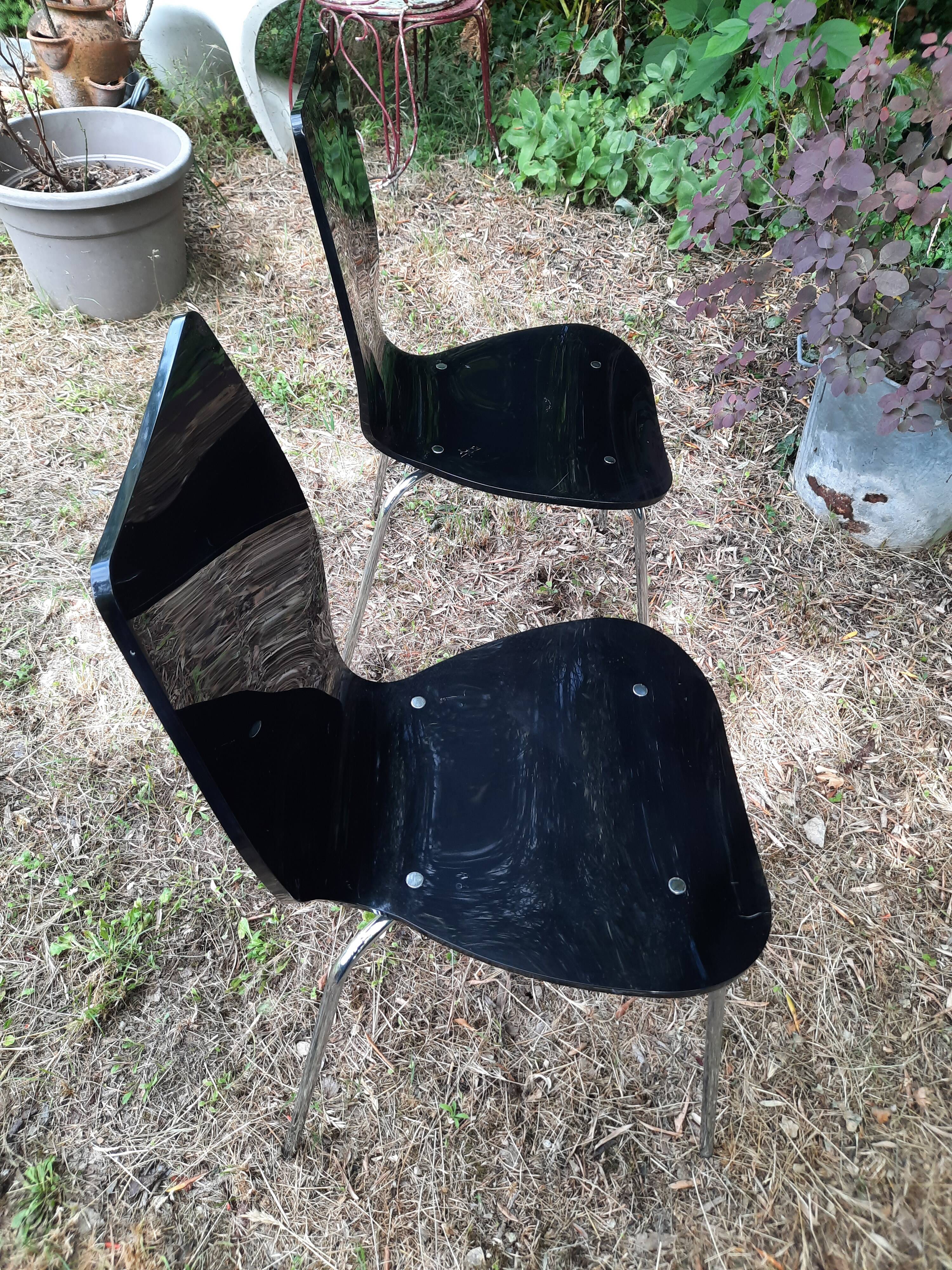 Lot de 2 chaises plexiglas vintage