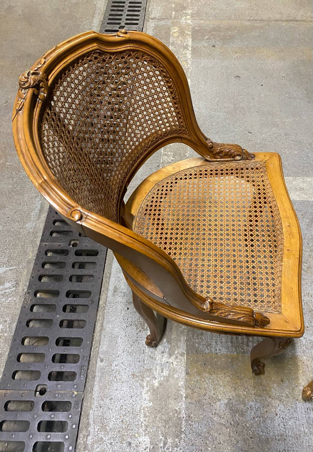 Louis 15 style cane armchair