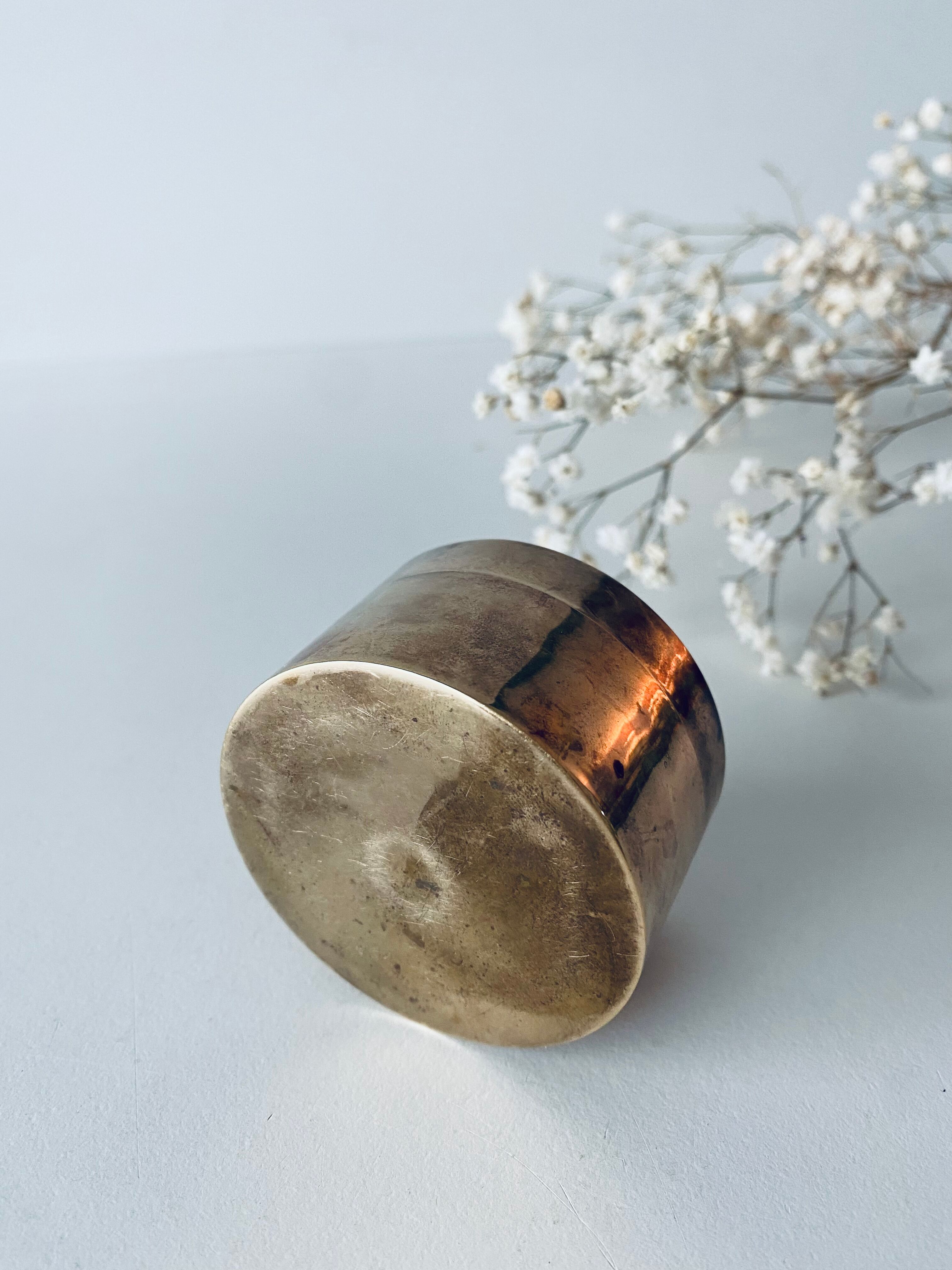 Vintage mother-of-pearl and brass box