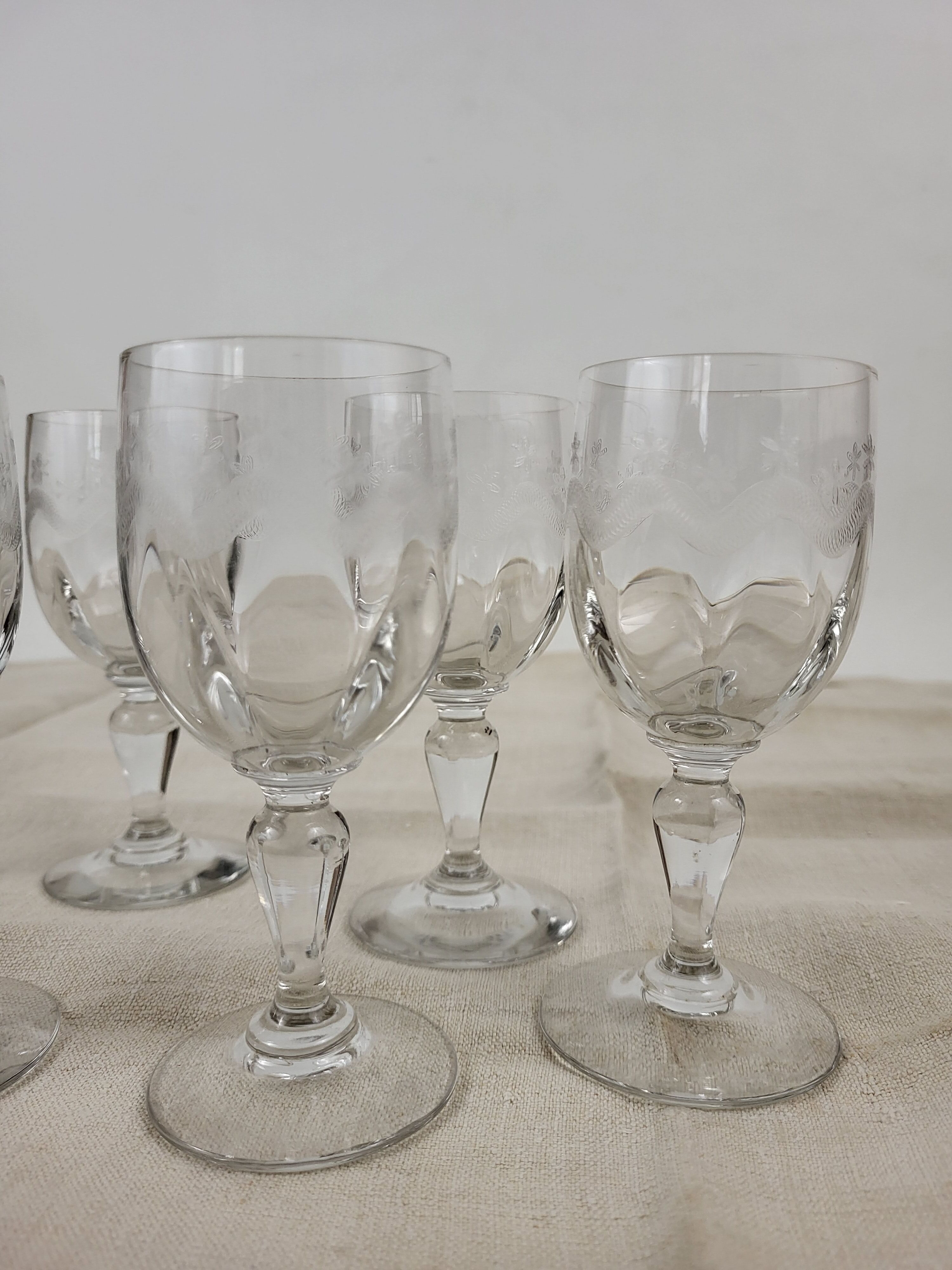 Set of 6 wine glasses Meisenthal model Emma