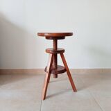 Vintage screw stool in solid oak