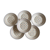 Set d'assiettes plates en faience de Lunéville 1960 décor Madeleine