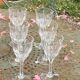 6 large old-cut crystal wine glasses, magnificent patterns