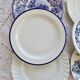 6 mismatched vintage blue and white dinner plates – Earthenware and porcelain