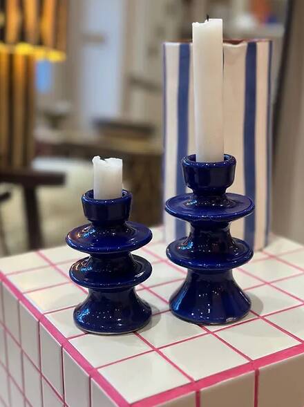 Majorelle dark blue candle holder