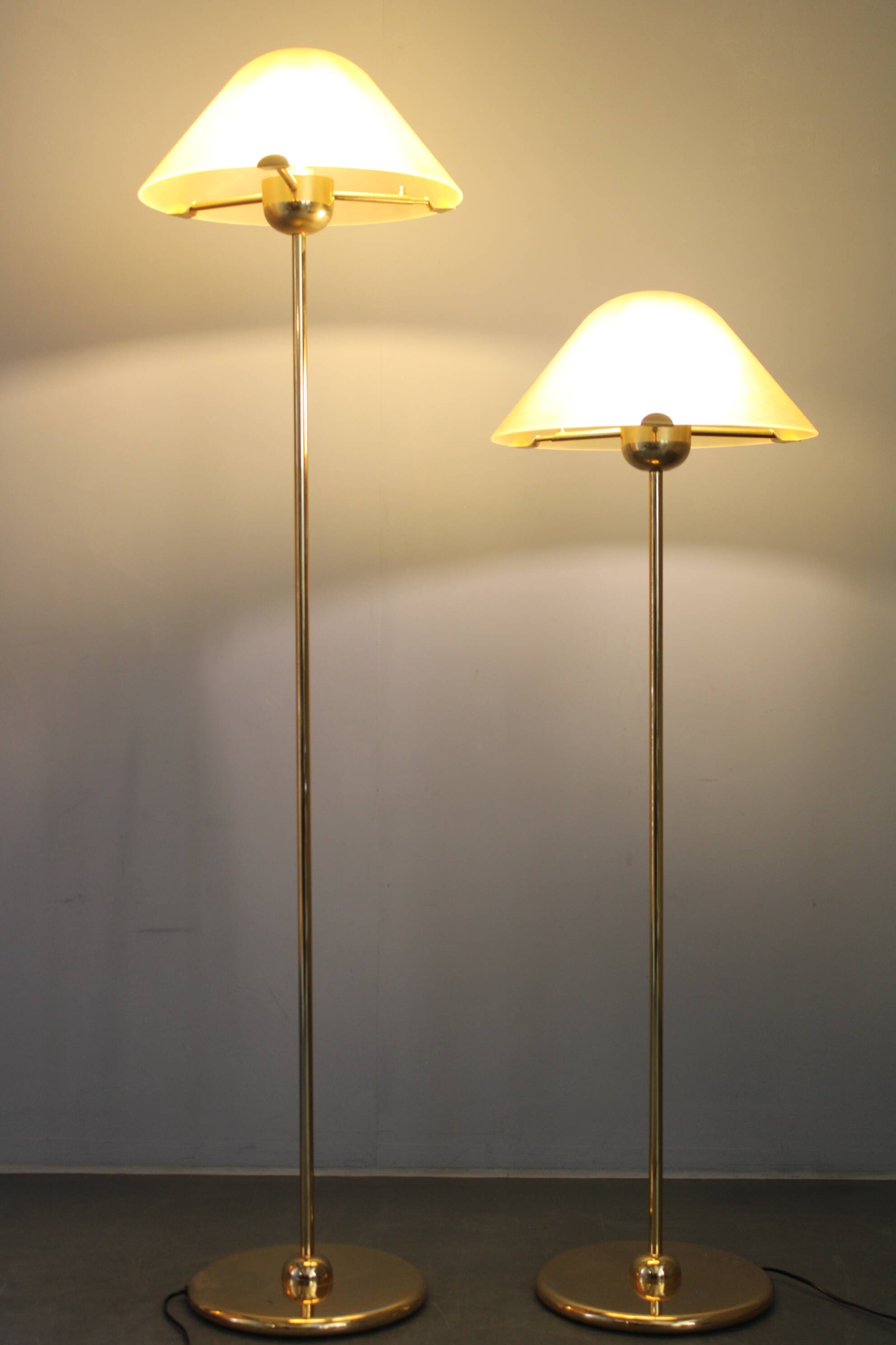 1980s Pair of VeArt-Murano Floor Lamps in Brass Finish ,Italy