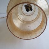 Large vintage brown glass hanging lamp