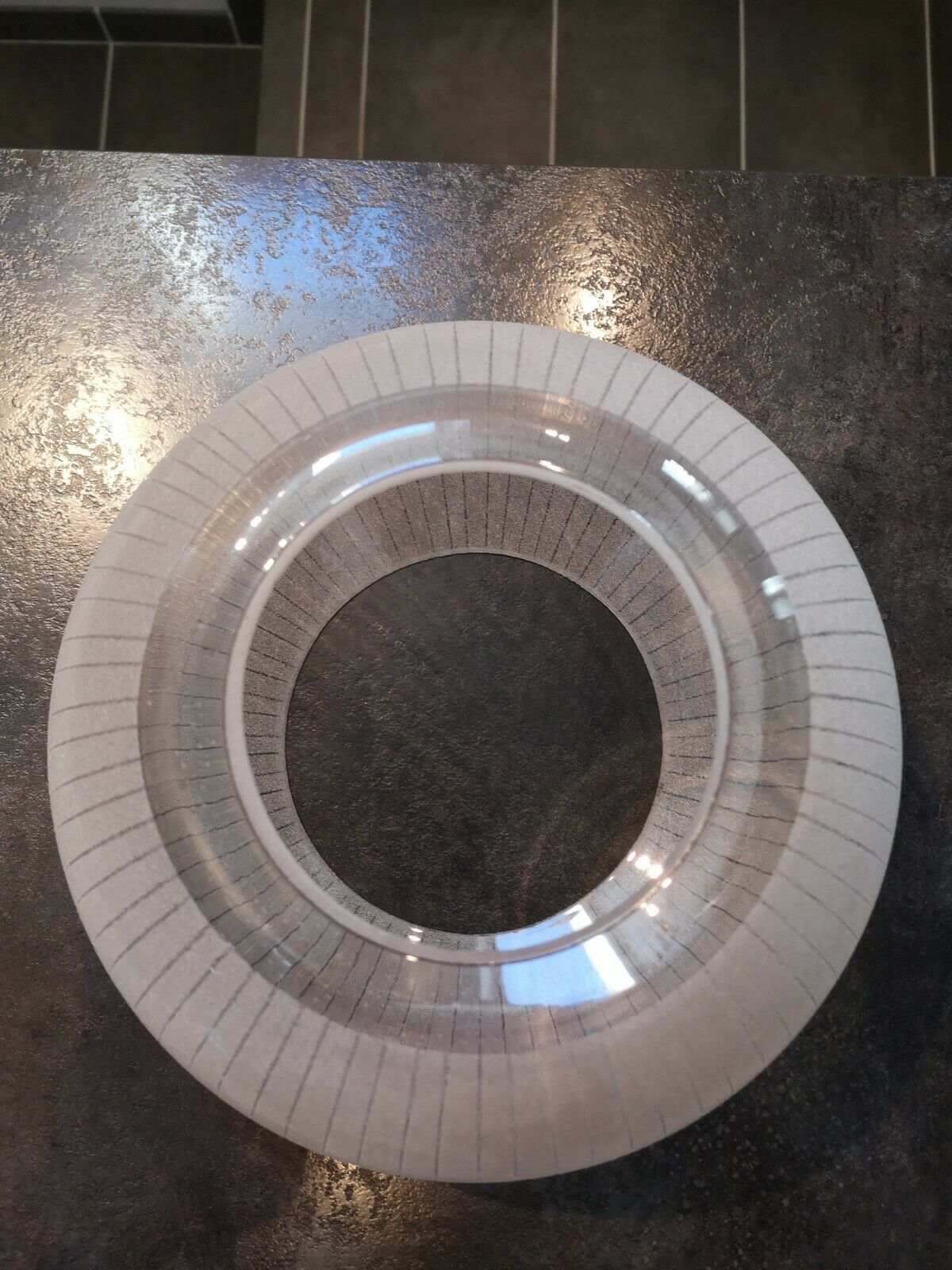Old lampshade frosted glass stripes 100% vintage for suspension