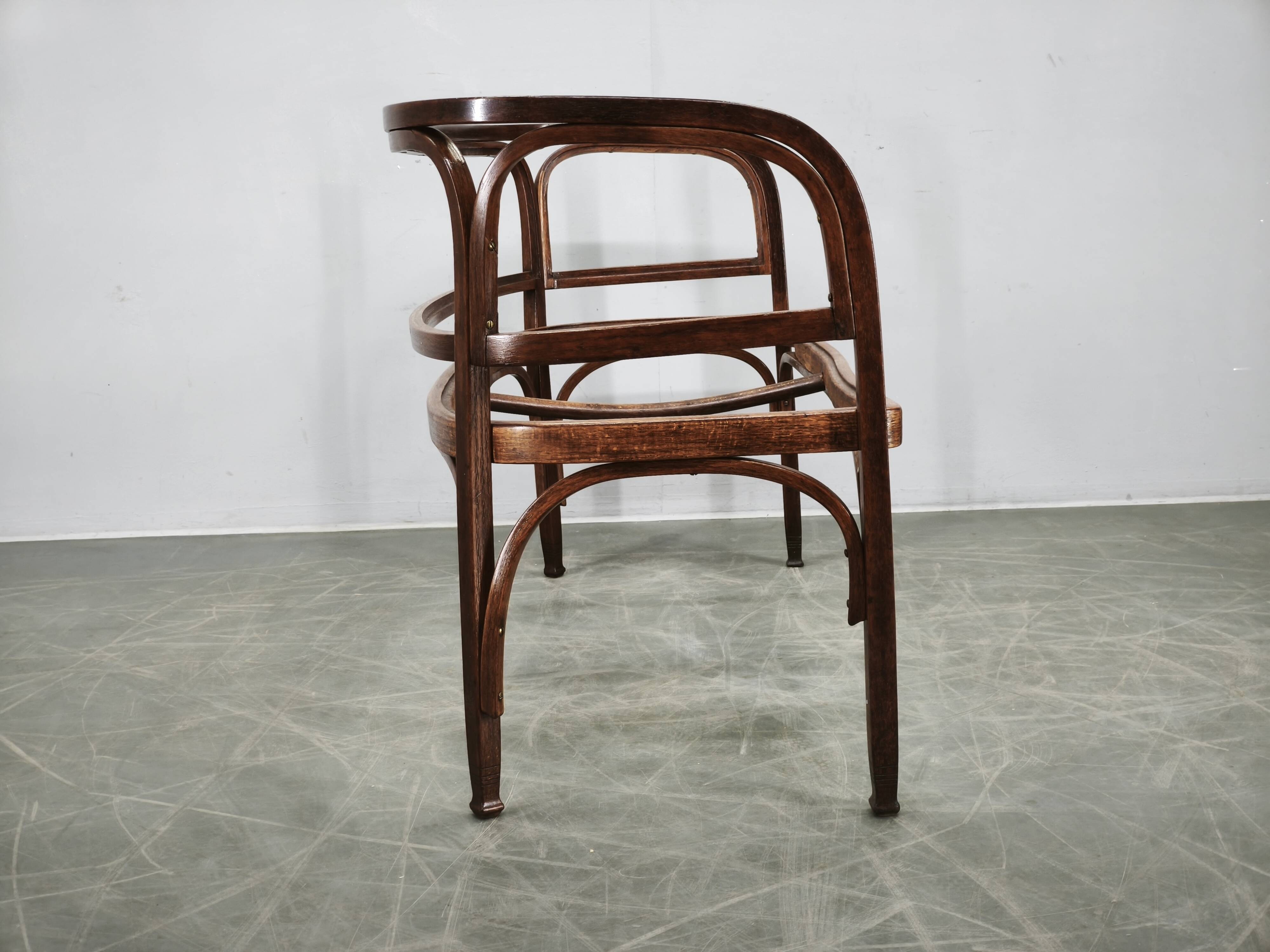 Gustav Siegel Model 715/C Settee for Jacob & Josef Kohn, circa 1901
