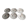 Set de 6 assiettes en faïence de Gien modèle Val de Loire peint à la main diam 21,5 cm