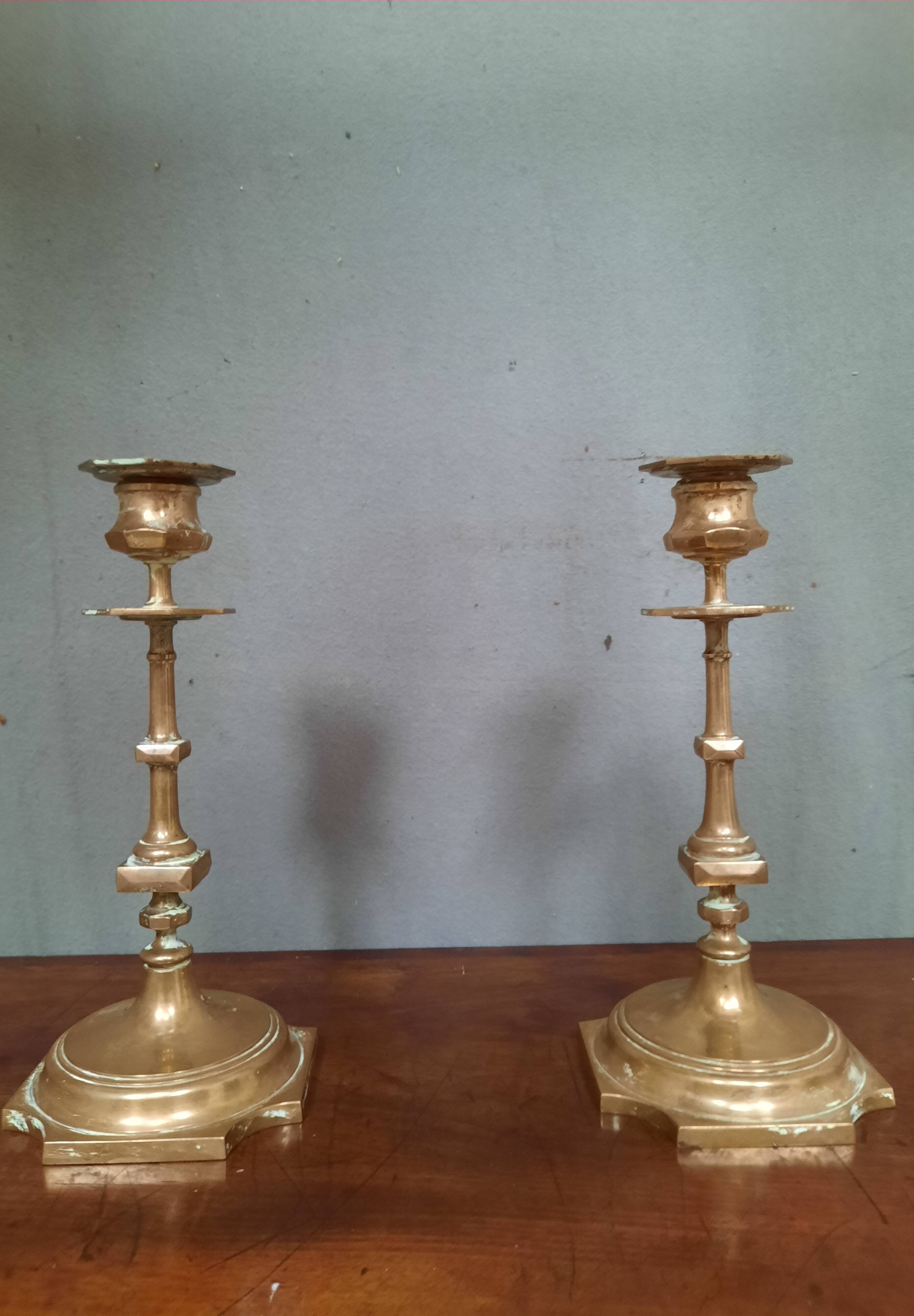 Pair of eighteenth century candlesticks