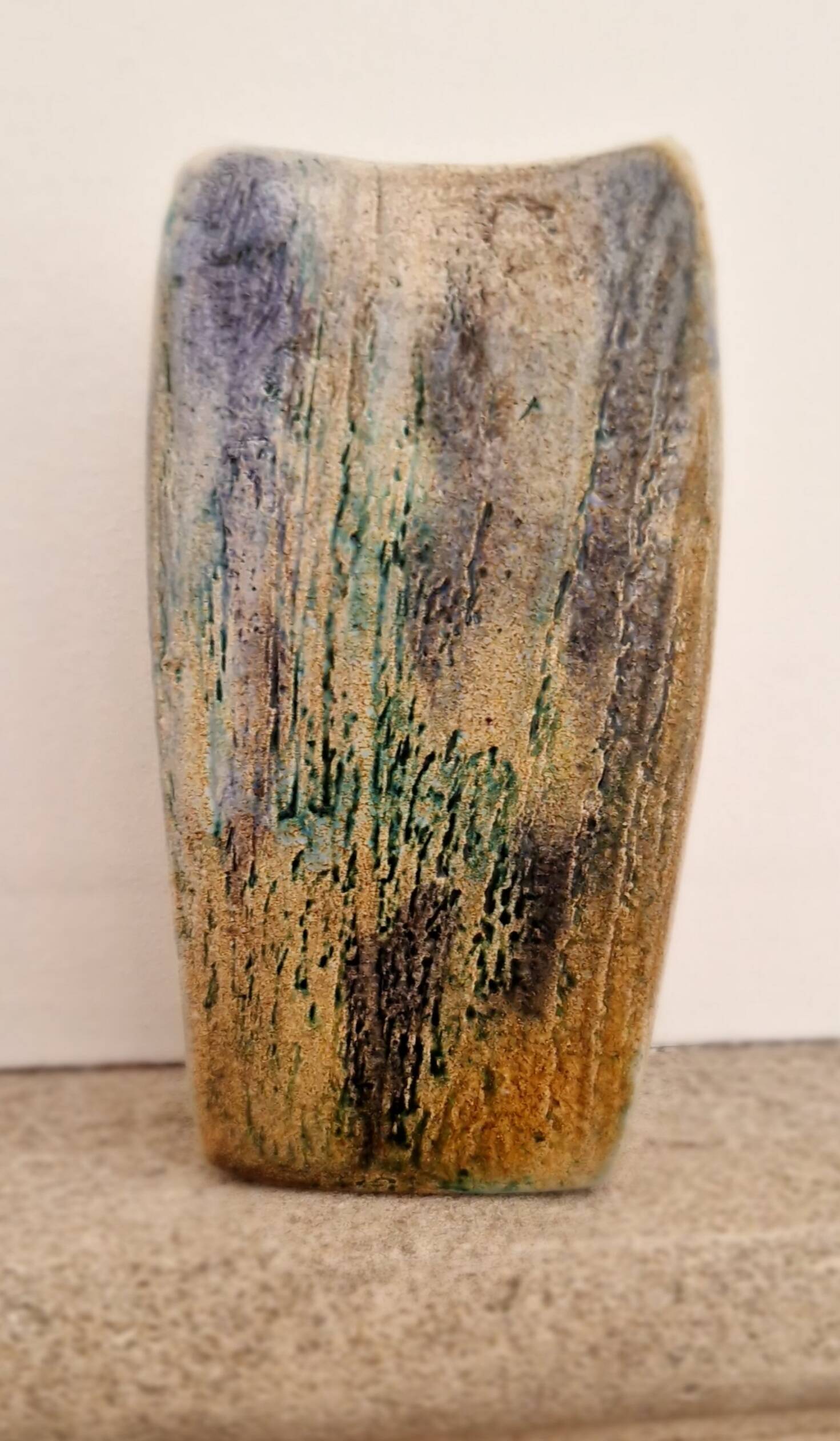 Vase brutaliste monolithe en grès XXe
