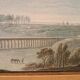Old watercolour on paper from the early 19th century – landscape with aqueduct