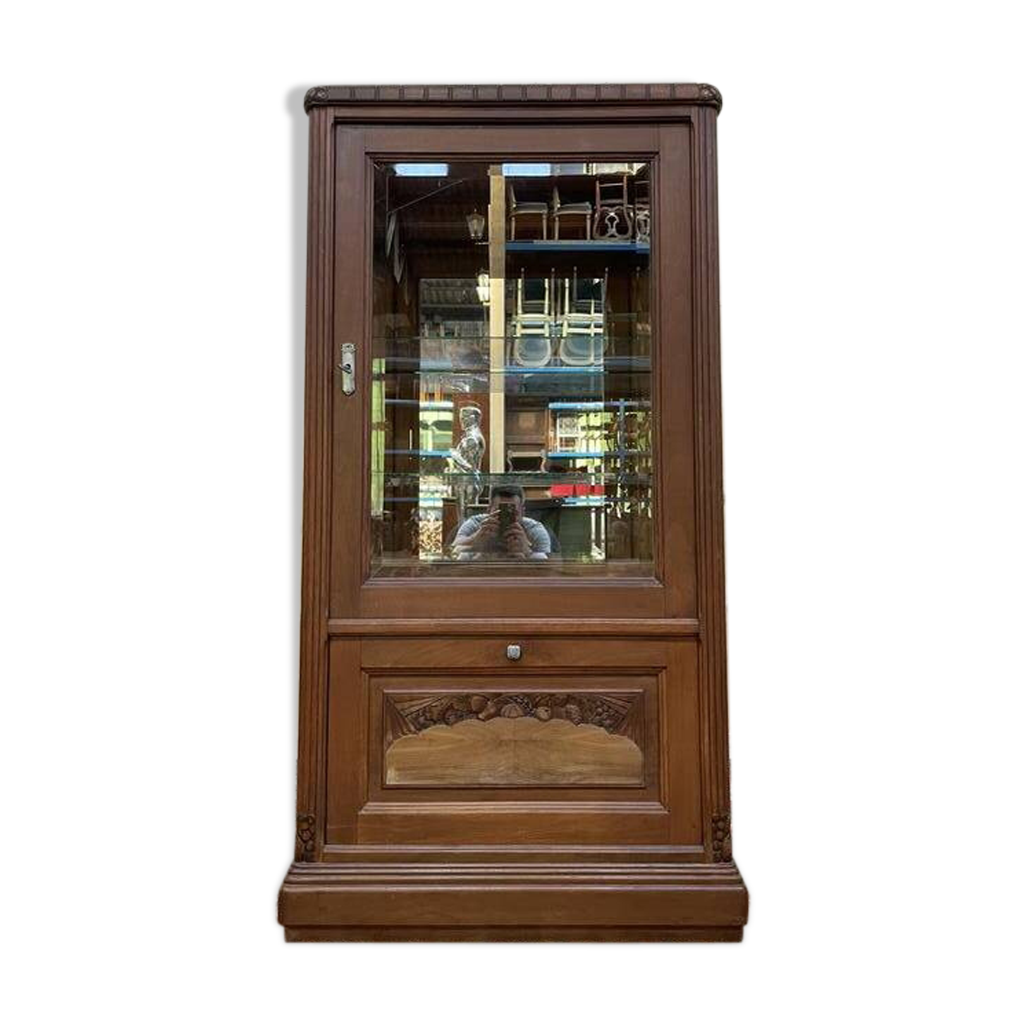 Vitrine époque Art Déco en noyer