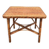 Vintage rattan coffee table, 1950s