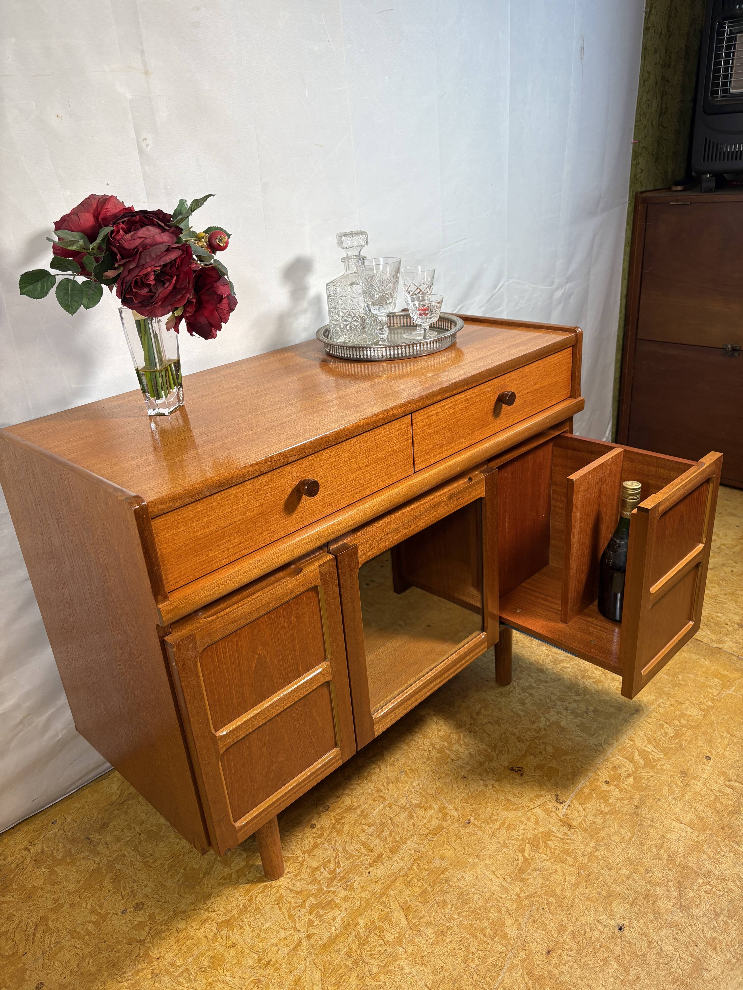 Mid Century Retro Vintage Nathan Teak Drinks Cabinet 1960 Danish Design