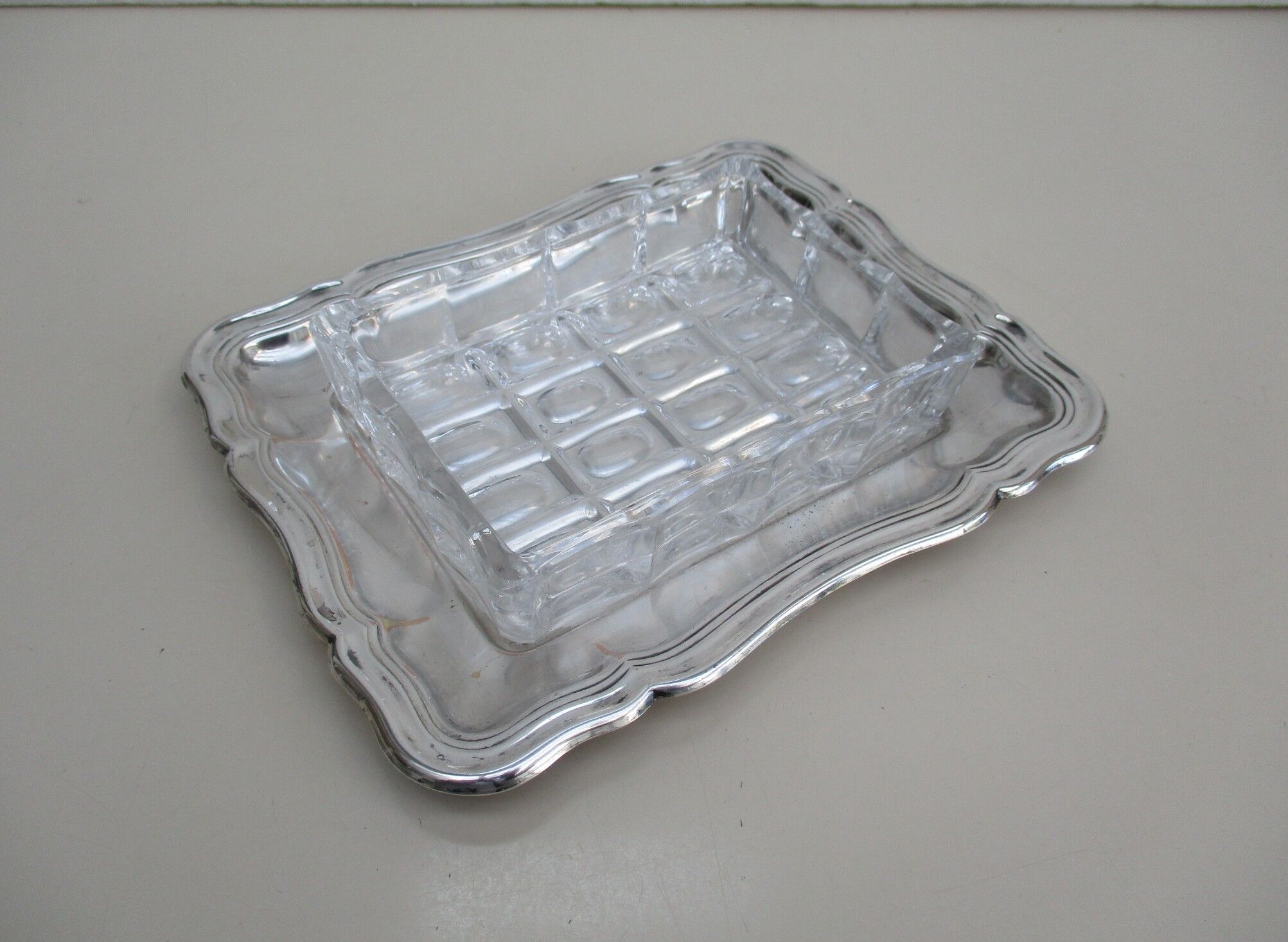 Butter silver metal and glass