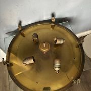 Large Art Deco ceiling light, brass and glass, 1920s