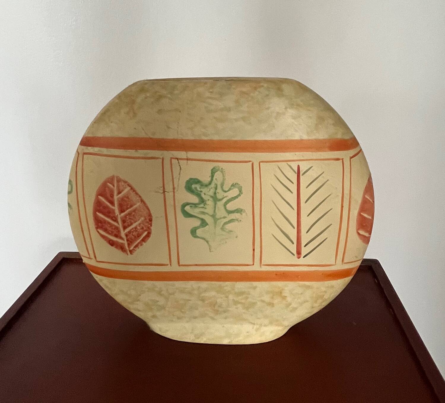 Vintage lens-shaped vase