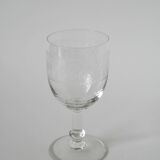 Set of 9 old wine glasses engraved in blown glass, early 20th century
