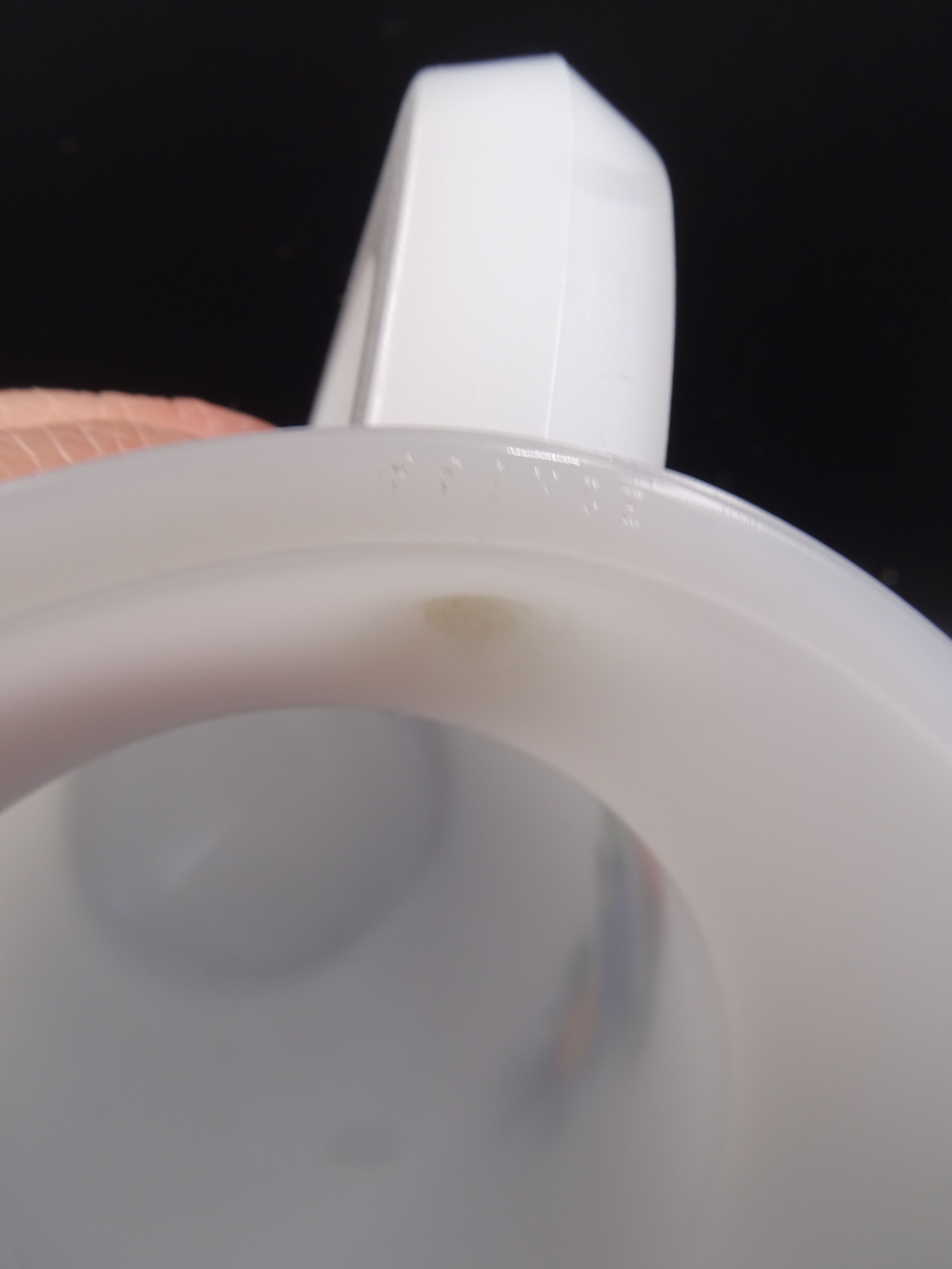 Pitcher or broc in opaline Arcopal fruit décor 1970